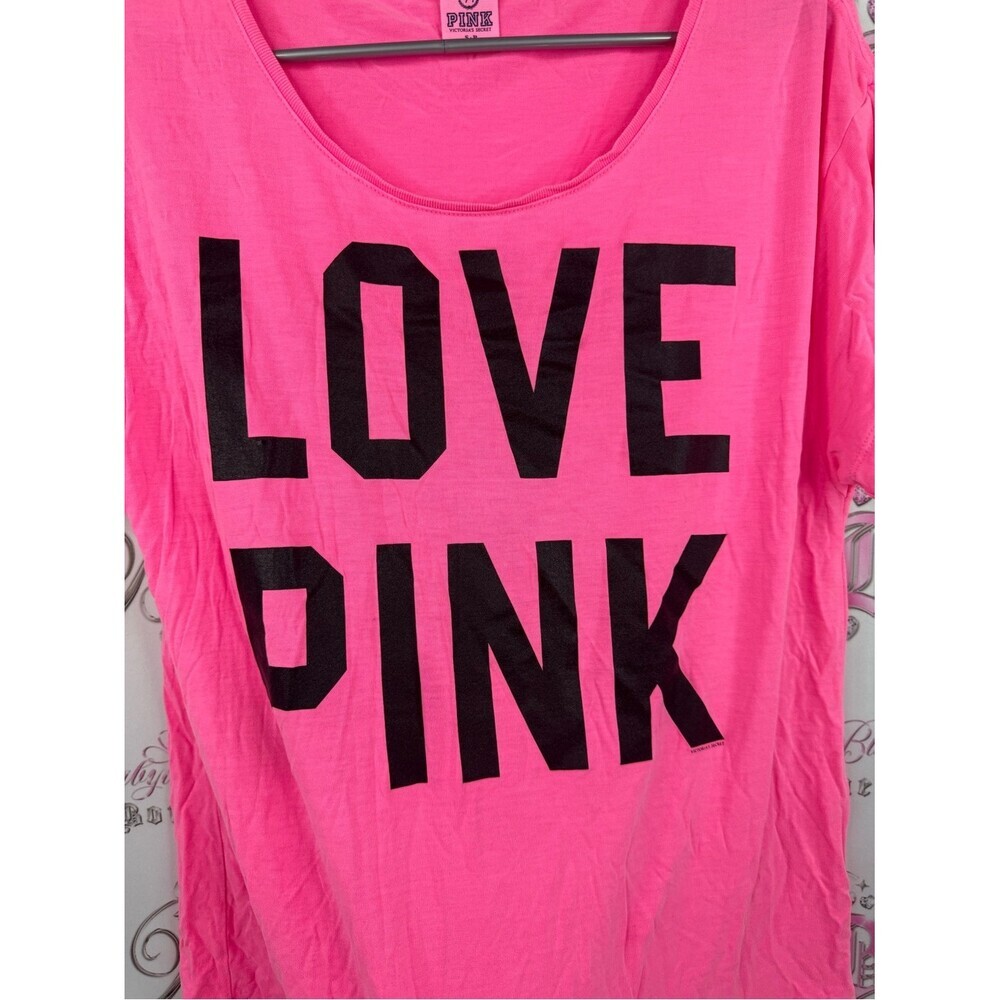 PINK Victoria's Secret 2011 tshirt rare y2k Hot Pink "LOVE PINK" Graphic Tee - Picture 3 of 9